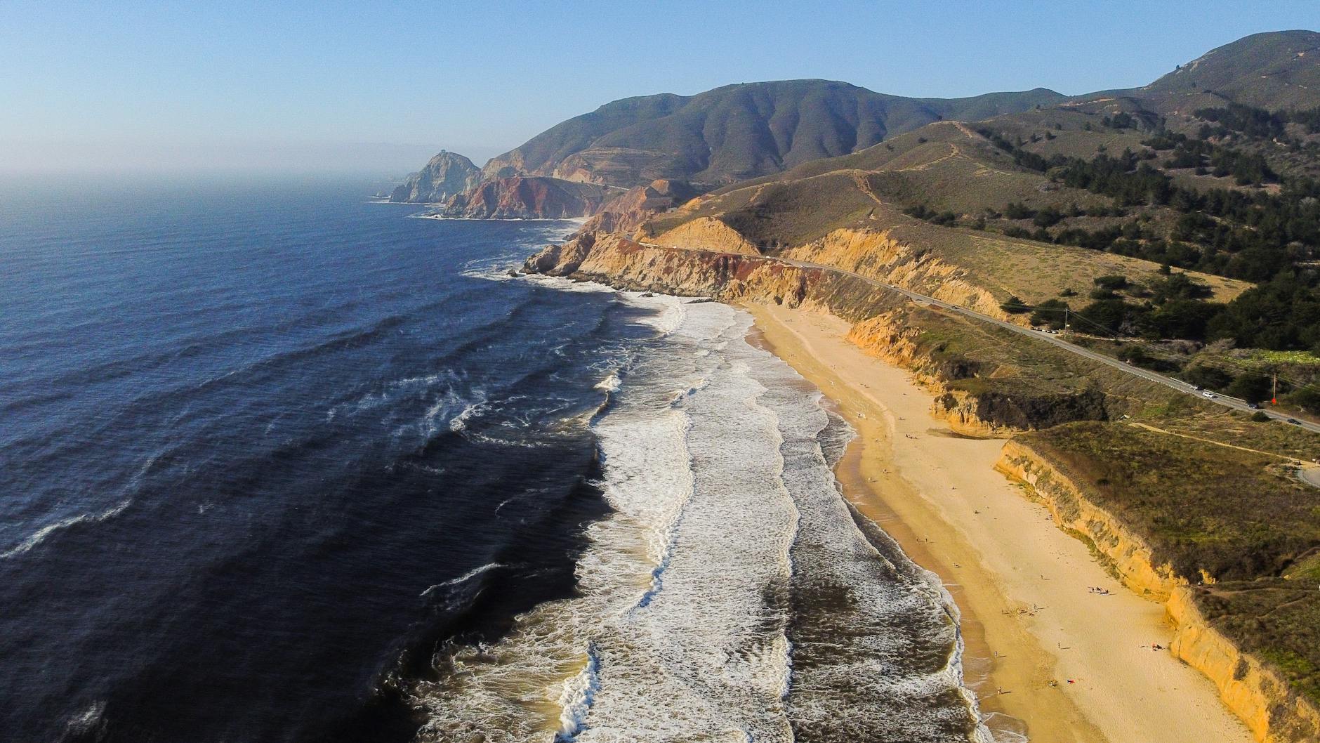 aerial view of a beach