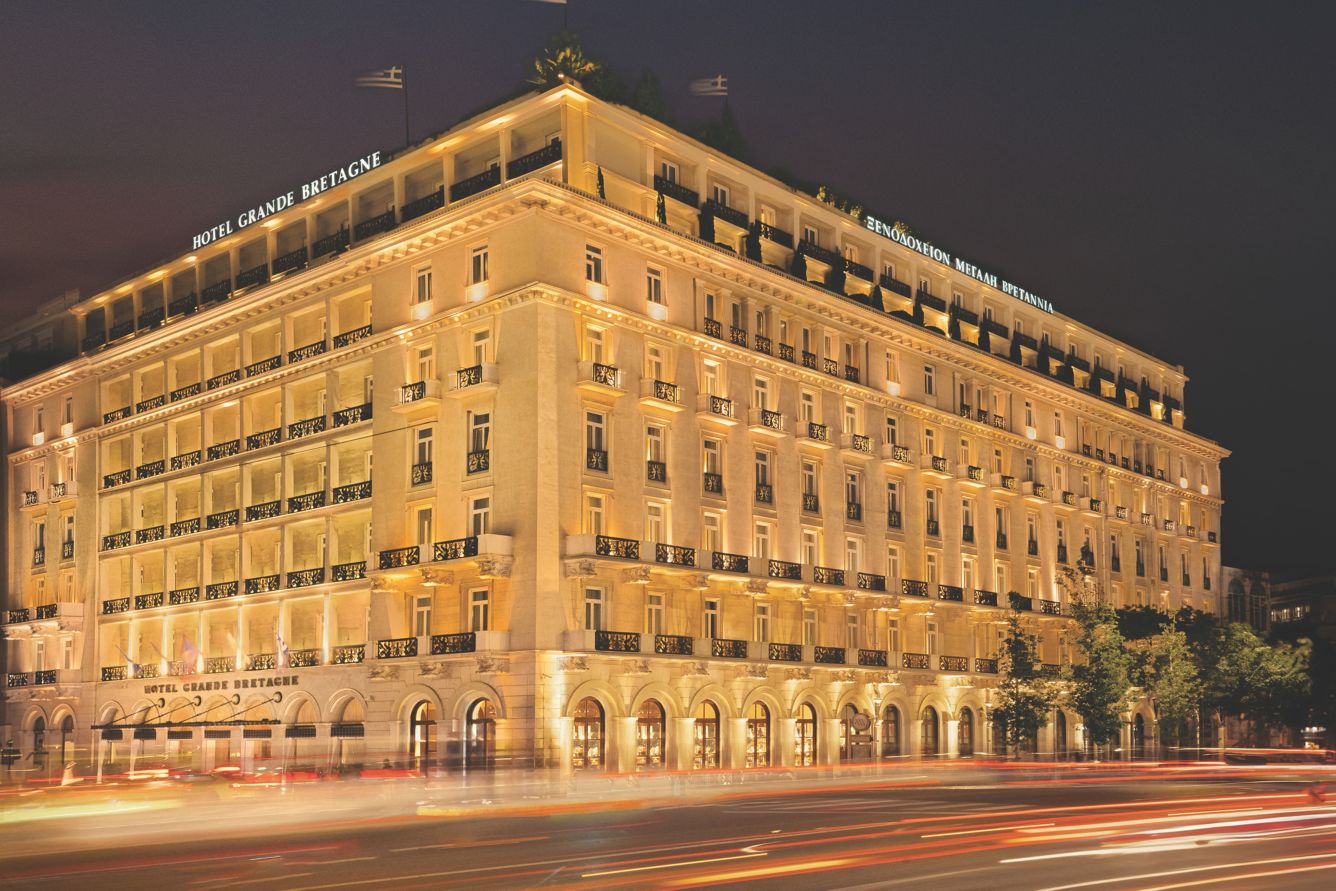 Hotel Grande Bretagne exterior in Syntagma Square Athens