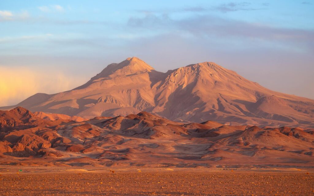 mountains in the atacama desert at sunset