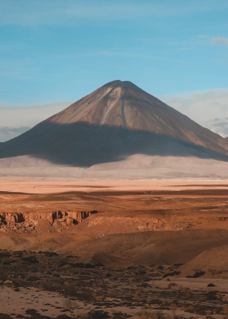 majestic view of licancabur volcano in the andes