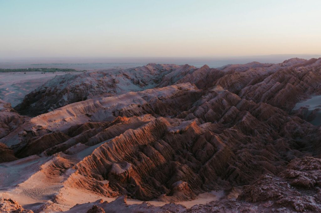 captivating view of moon valley chile at sunset