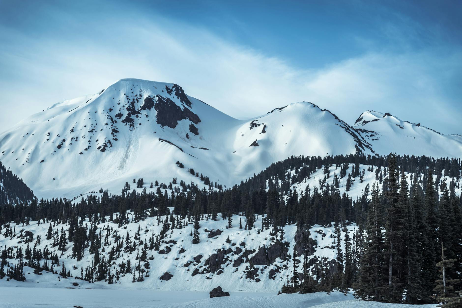 snowy mountains in british columbia