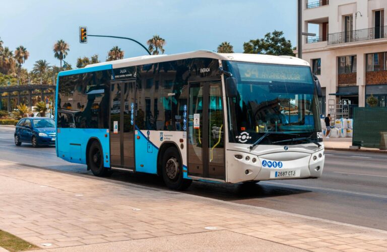 a bus on the city road