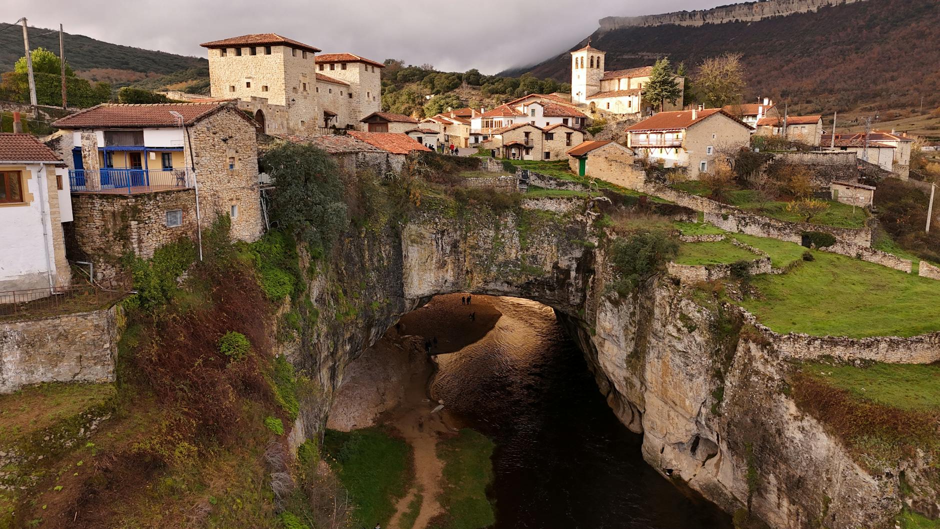 scenic view of puentedey village in castilla y leon