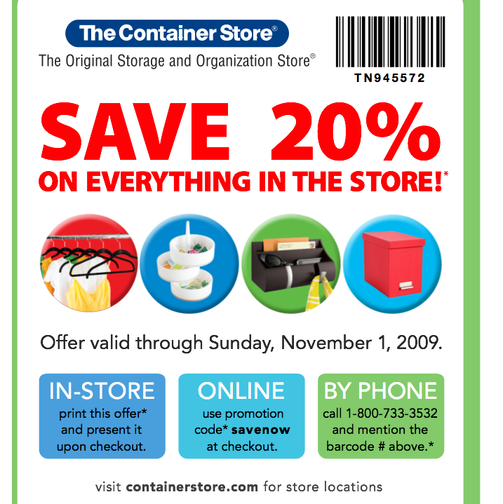 20% Off @ Container Store