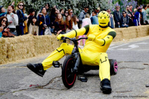 BYOBW, bring your own big wheel, event, san francisco, potrero hill, 94107, race , yellow robot costume,