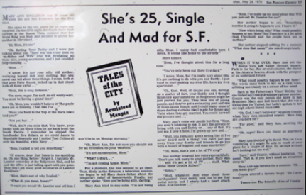 Armistead Maupin, Tales of the City, Newspaper, review, netflix, 