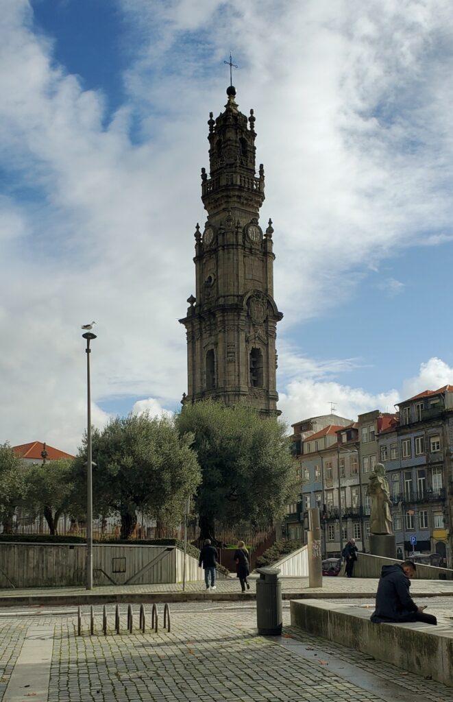 Historic stone tower rising above Porto’s cityscape