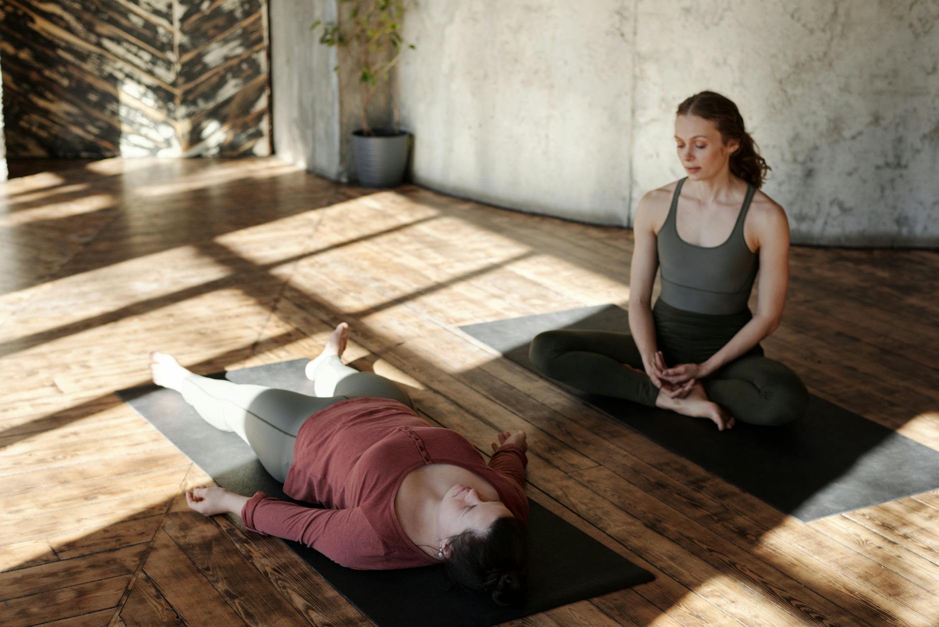 Yoga class during a wellness retreat